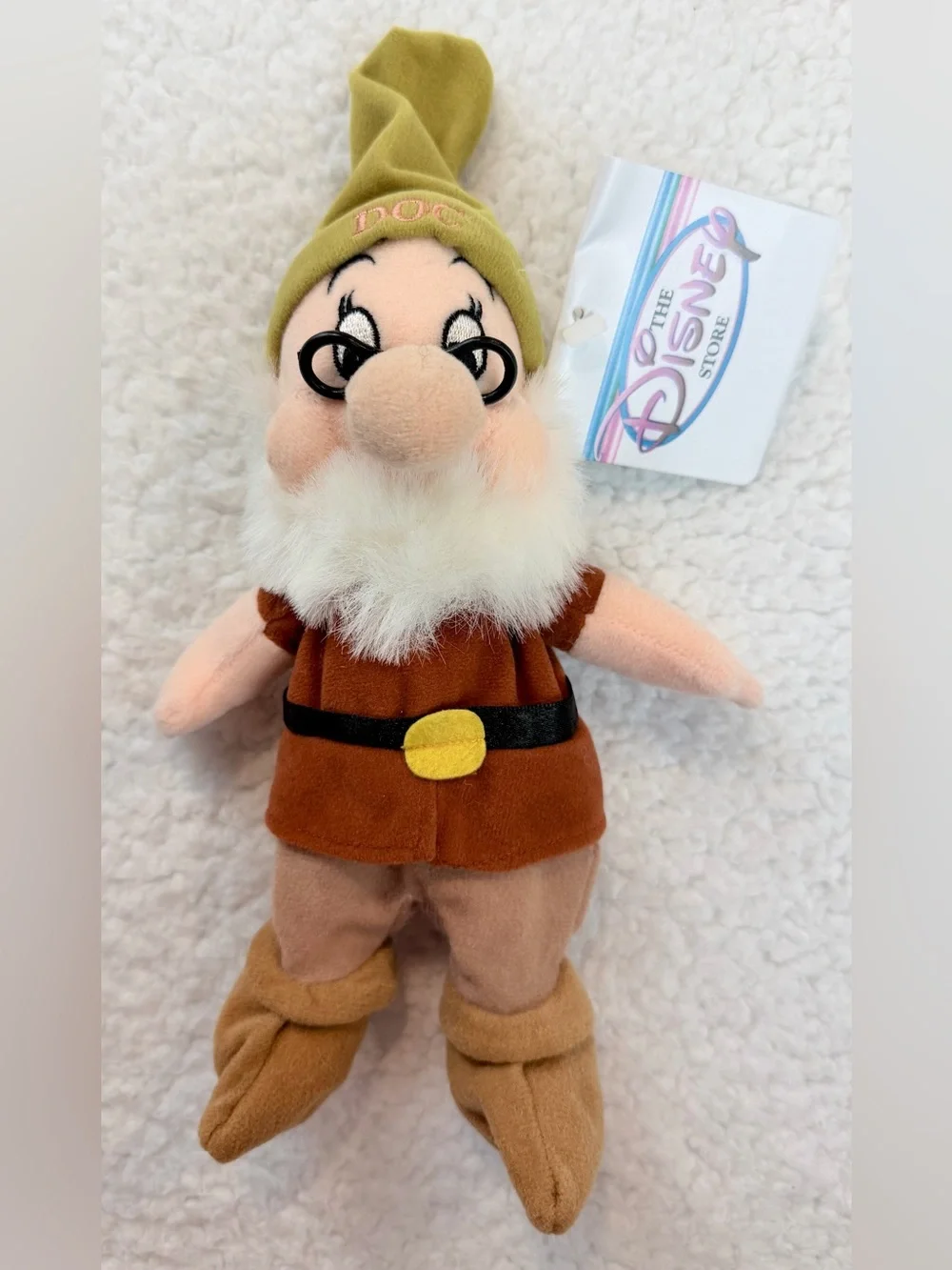 (VTG NWT) DISNEY • 1997 Complete Snow White Seven Dwarfs Plush Set w/ Bag